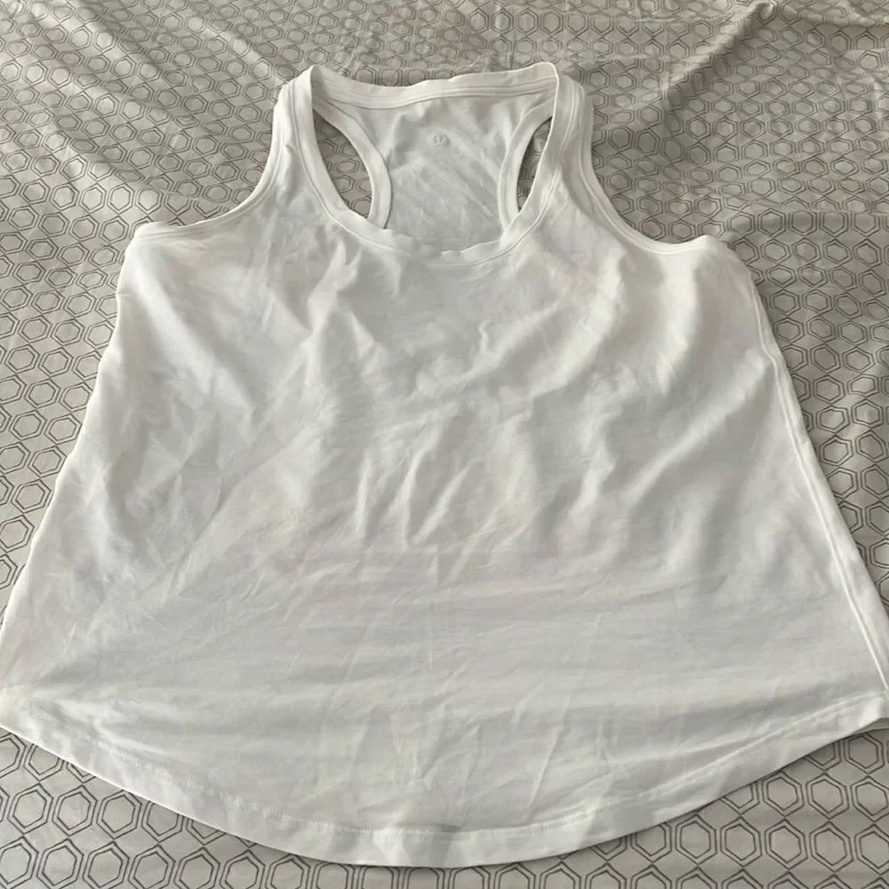 Lululemon white racerback “Love” tank size 6